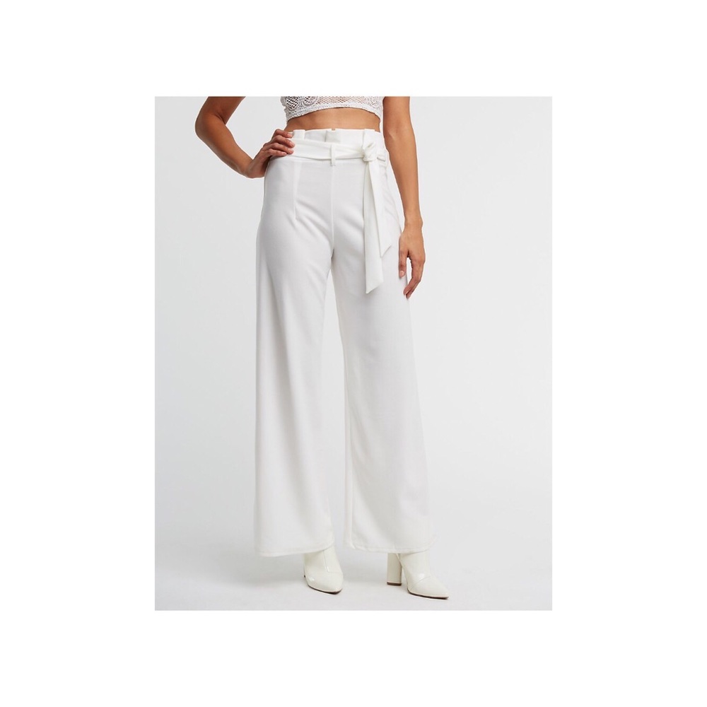 Tie front palazzo pants